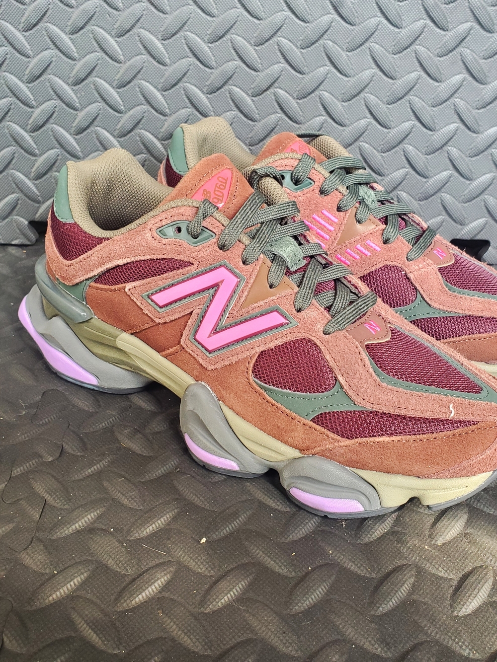 New Balance Multi-Color Pink Burgundy & Olive Men's Sneakers